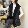 Women's Short Half Jacket Lightweight Zippered Sleeveless Puffer Vest. 