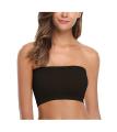 Black Padded, Non-Wired Seamless Tube Bra (Free Size). 