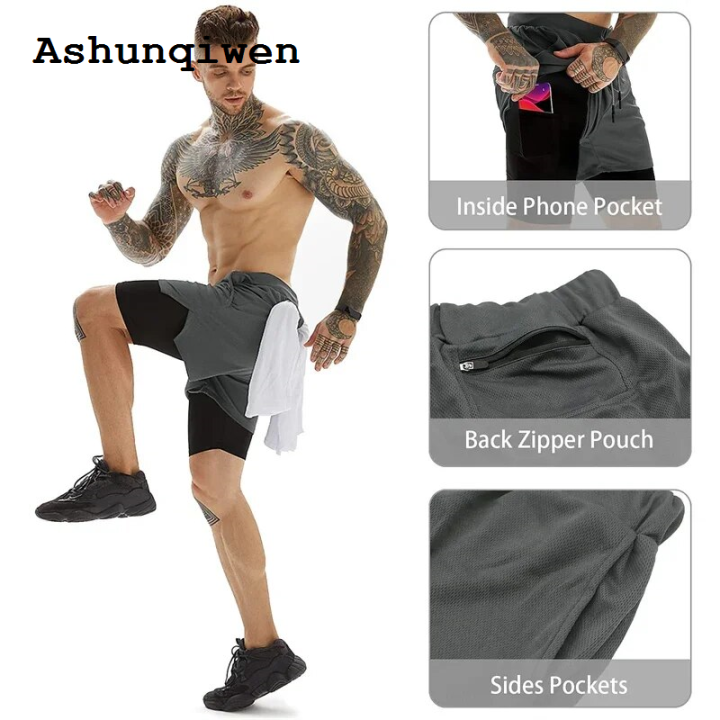 Ashunqiwen%20Luxury%20New%20specials%20Gym%20Workout%202%20in%201%20Compression%20Shorts%20for%20Men%20Athletic%20Quick%20Dry%20Performance%20Shorts%20with%20Towel%20Loop%20Pockets%20Running%20Fitness%20-%20Image%205