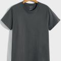 Dark Grey Cotton Plain Half Sleeves T-Shirt For Men - Dark Grey | Multisize | Fashion | Summer T-Shirts For Men. 