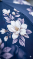 Premium Foldable Umbrella for Men & Women – Windproof & Waterproof Floral Magnolia Design Compact Travel Umbrella – UV Protection Sun & Rain Umbrella (Navy Blue Floral). 