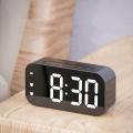 Digital Alarm Clock LED Display Portable Electronic Clocks 12/24H Dual Alarms (Black) Table Clock Button Snooze Function || powered by Battery / Electricity ||. 