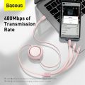 Baseus 3 in 1 Retractable USB Cable For iPhone 12 Pro Max 3.5A USB Micro Type C Quick Charging Cable For Sumsung Huawei Vivo Oppo Xiaomi Realme. 