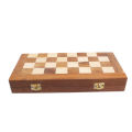 Brown Folding Wooden Chess Board Box. 