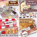 Creative Waffle Bread Fried Chicken Snack Bar Convenience Store Beauty Salon Handmade Toy Book Cartoon Decompress Quiet Book DIY Handmade Material Kit Toy Gift. 