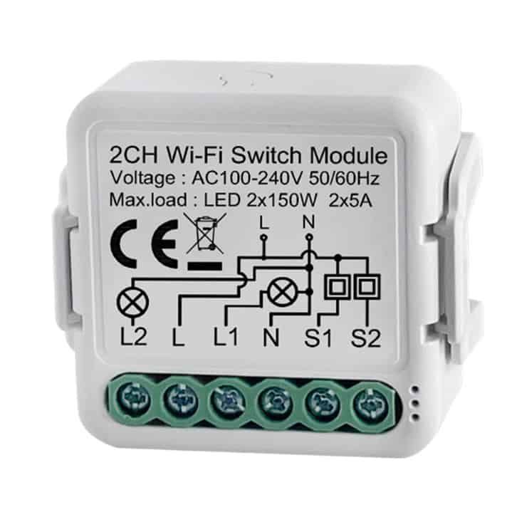 Tuyasmart 2 Gang Mini Switch Module Works with Google And Alexa | Daraz ...