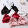 Bra - Elastic Straps Wireless Sexy Lace Bra Cozy Satin Bras For Women - Sexy Lingerie 1 PCS Only. 