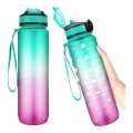 Sports Water Bottle with Straw 1 Litre Leakproof 1000ml with Filter Time Marking BPA Free Tritan Plastic Kids Men Women Cycling Gym Hiking Running. 