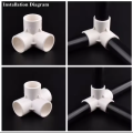 Pvc Three-dimensional Pipe Fittings Three-way and Four-way Right-angle Joint Water Pipe Diy Accessories. 