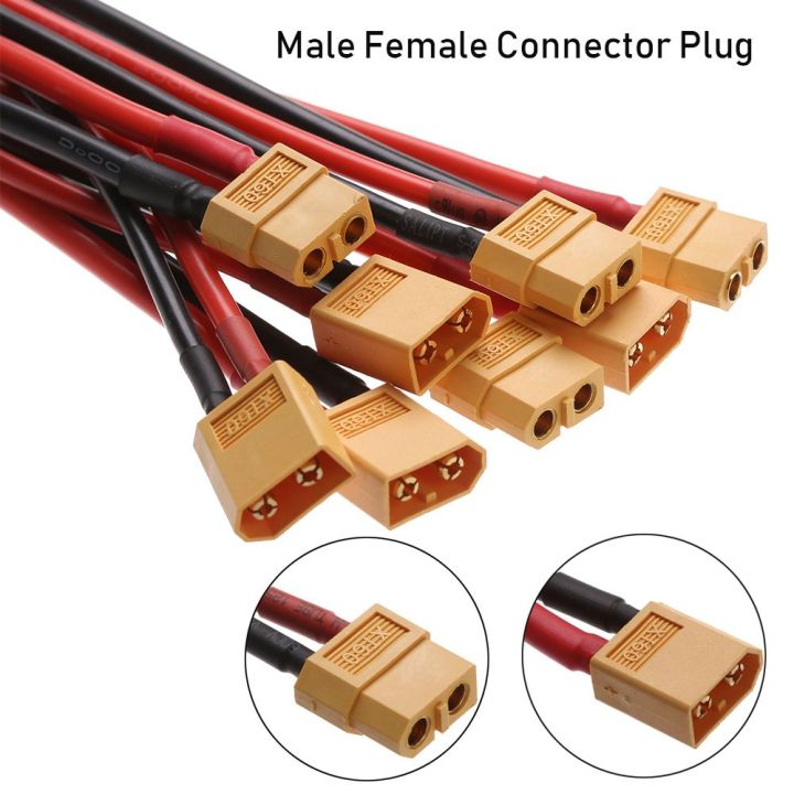 High Quality With Silicone Wire 12 AWG/14 AWG Wires Cable Dual Extension XT60 Connector Plug Female / male 10CM/15CM Battery Connectors