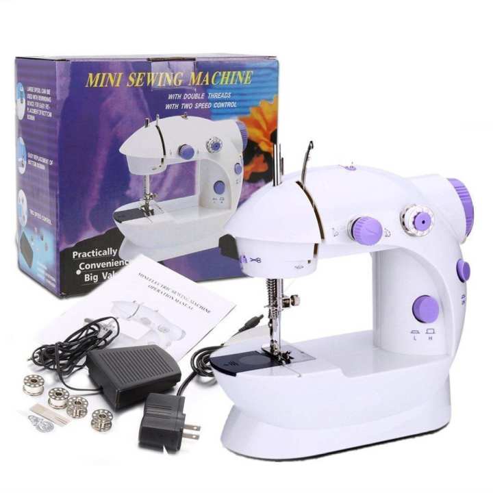 Mini Sewing Machine SM-202A (With Double Threads, Two Speed Control)