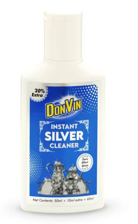 Silver Cleaner-Silver Cleaning Liquid, 60 ML - Silver Dip Cleaner for Jewellery, Articles & Silverware - Instant Silver Cleaner - No Silver Loss - Quick & Effective