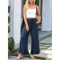 Womens Wide Leg Pants Navy blue XXL. 