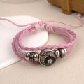 Unique Three-layer Couple Bracelet Sun Moon Luminous Bead Woven Bracelet Wrist Rope Adjustable Knitted Hand Chain Daily. 