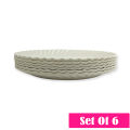 White Melamine Snack Plate Set – 8" Diameter, Break-Resistant, Stain-Resistant (Set of 6). 
