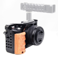 Camera Cage A7C Camera with Wooden Handle Protection Frame Housing Cage Handle. 