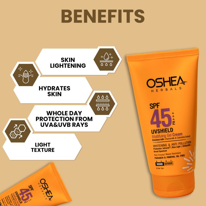 Oshea SPF 45 Sunblock Gel 120 gm Matte Gel Sunscreen