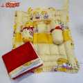 5 Piece Baby Set With Free Travel Cum Storage Bag (1 Mattress + 1 Pillow + 2 Bolsters + 1 Blanket +1 Bag). 