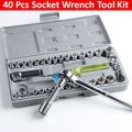 40 In 1 Wrench Tool Kit With Screwdriver And Socket Tool Box Set. 
