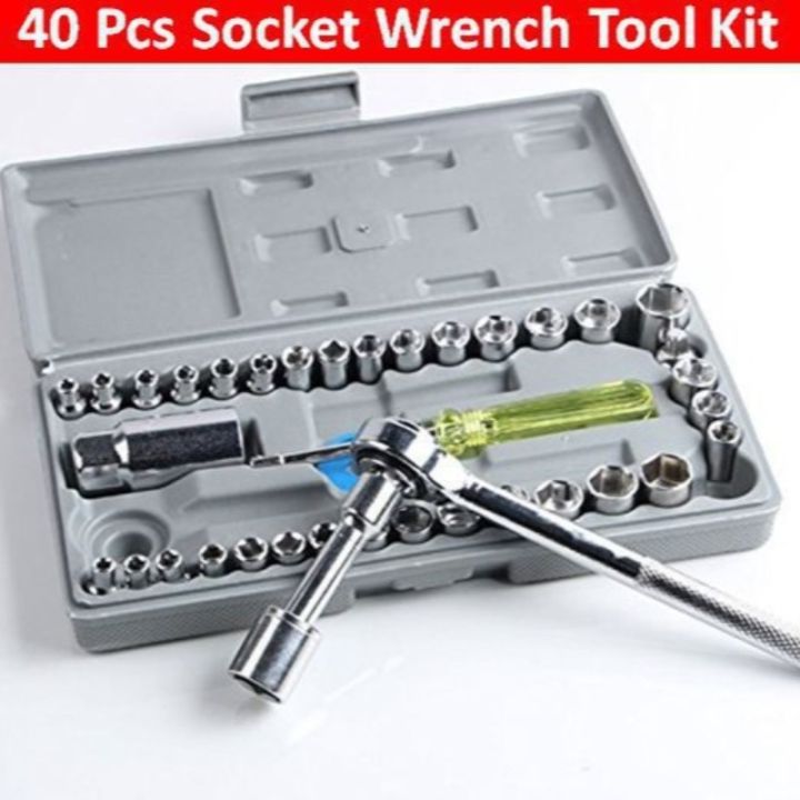 40 In 1 Wrench Tool Kit With Screwdriver And Socket Tool Box Set