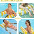 Recliner amusement water, floating backrest double, row foldable 1pc inflatable stripe floating row floating bed. 