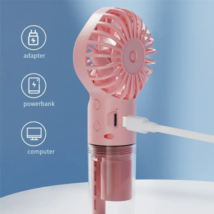 Fullhaodd%20Portable%20Handheld%20Fan%20Water%20Mist%20Fan%20Student%20Dormitory%20Mini%20Fan%20Summer%20Supplies%20Outdoor%20Cooling%20Tool,White%20-%20Image%204