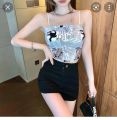 Summer Vest Crop Top Sleeveless Vest Bustier Crop Top Cami Tank Tops Elasticity. 
