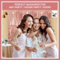 Metallic Foil Curtains for Party decoration , Selfie Booth , selfie Backdrop and Party events - Set of 3 Pcs. 