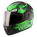 Vega Cliff Devil Gloss Black Neon Green Helmet. 