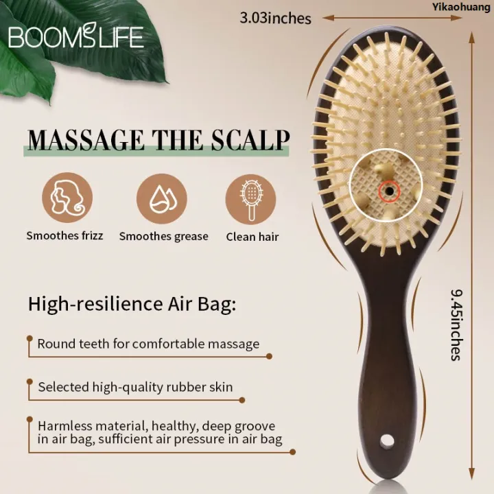 NEW%20YikaohuangBlack%20Wood%20Hair%20Brush%20Women%20Head%20Scalp%20Massage%20Detangling%20Hairbrush%20Wide%20Tooth%20Hair%20Comb%20Airbag%20Hair%20Loss%20Improve%20Scalp%20Tool%20Bargain%20price%20-%20Image%202