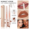 MLSMILE Double Ended Lipstick Pen Color Rendering 2-in-1 Lipstick Lip Liner. 