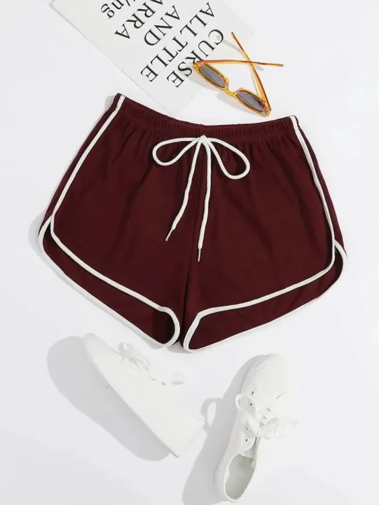 Girls%20Elastic%20Waist%20Contrast%20Binding%20Shorts%20-%20Image%205