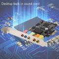 PCIe Sound Card PCI-E X1 CMI8738 Chip 32/64 Bit Sound Card Stereo 5.1 Channel Desktop Built-in Sound Card for PC. 