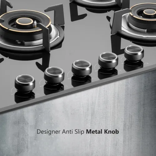 KAFF%205%20Burner%20Built-In-Hobs%20%7C%20Alton%20ALNF%20865%20%7C%2086cm%20%7C%20Auto%20Electric%20Ignition%20%7C%20Black%20Tempered%20Glass%20(8%20mm%20Thick)%20%7C%20Designer%20Anti%20Slip%20Metal%20Knob%20-%20Image%202