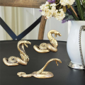 Brass Snake Figurine Vintage Chinese Zodiac Snake Figurine Metal Sculpture Feng Shui Desktop Ornament Brass Mini Statue. 