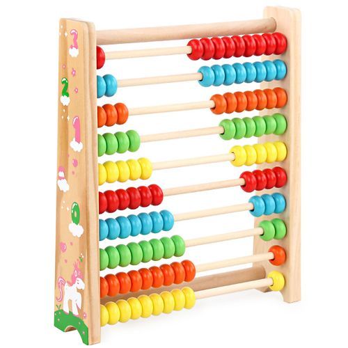 100 Beads Wooden Abacus Counting Number Preschool Kid Math Learning Teaching Toy