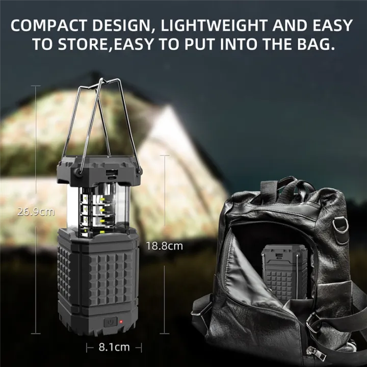 1%20PCS%20Camping%20Lantern%20Rechargeable%20Solar%20Lanterns%20Lights%20Black%20Battery%20Powered%20LED%20for%20Outages%20-%20Image%207