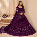Embroidered Semi Stitched Lehenga Choli For Women (Purple) - Women's Partywear Lehenga Choli | Dresses For Women |. 