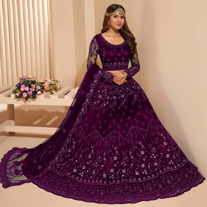 Embroidered%20Semi%20Stitched%20Lehenga%20Choli%20(Pink)%20-%20Image%204
