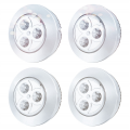 JINMY 10 Pack LED Battery-Powered Wireless Night Tap Lamp Stick-on Push Safe Lights for Hallway Closets Cabinets, Silver. 