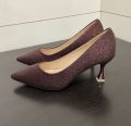 Glitter Party Wear Pencil Heel Close Shoe For Women om-6690. 