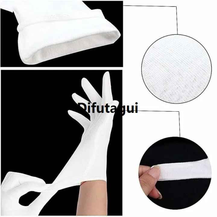 Difutagui%201%20Pair%20White%20Hand%20Glove%20Cotton%20Sarung%20Tangan%20Cotton%20Bargain%20price%20for%20Work%20Beauty%20Fashion%20Costume%20Jewelry%20Eczema%20-%20Image%207
