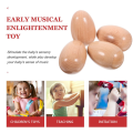 ARELENE Wood Egg Shakers Set, 4Pcs Egg Hand Percussion Shakers Unfinished Easter Eggs Musical Instruments Wooden Easter Egg Toy. 