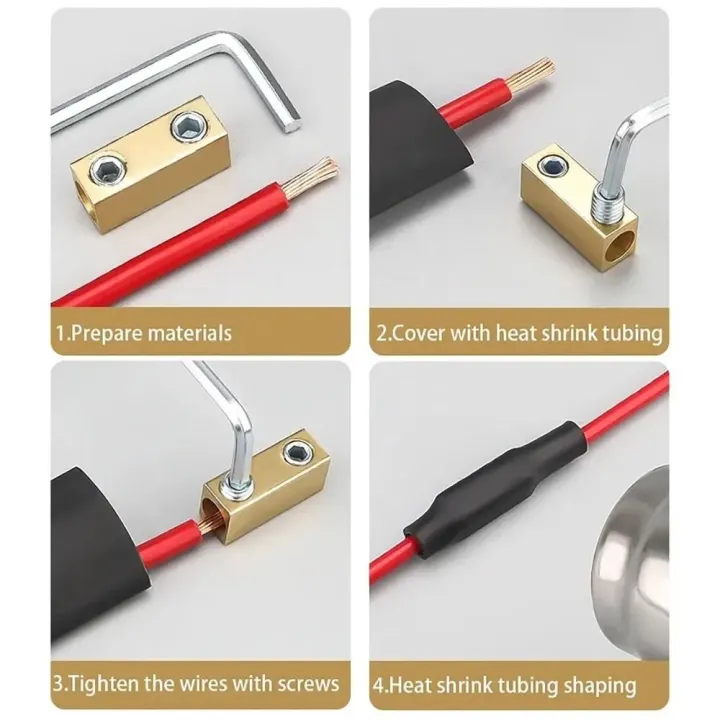 Square%2010/20/60A%20Terminal%20Block%20High%20Current%20High%20Power%20Electrical%20Wire%20Connector%20with%20Heat%20Shrink%20Tubing%20Waterproof%20Wire%20Connector%20Nut%20Kit%20Electrical%20Installation%20-%20Image%208