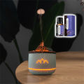 Combo of 260ml Ultrasonic Volcano Flame Diffuser Humidifier & 10ML Lavender Fragrance Water Soluble Essential Oil. 