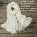 Tie-dye white cotton linen scarf for children hand-dyed cotton tassel scarf printed polyester shawl travel gifts. 