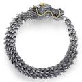 Unique Vintage 3D handmade dragon bracelet Gothic jewelry hip hop bangle men. 