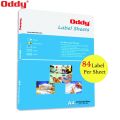 Oddy A4 Self Adhesive Paper Label Stickers for Laser & Inkjet Printers - 84 Labels per Sheet - Pack of 100 Sheets, for Shipping, Address, Folders, Industrial use. 