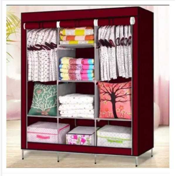 Folding Clothes Closet Wardrobe Daraz Storage Rack Organizer Cabinet Cupboard - Storage Rack
