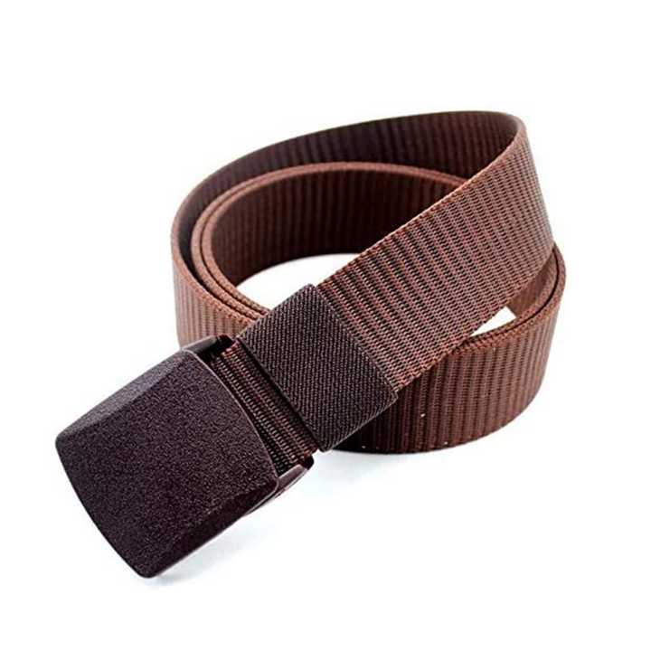 Men Nylon Canvas Army Belt with Plastic Buckle